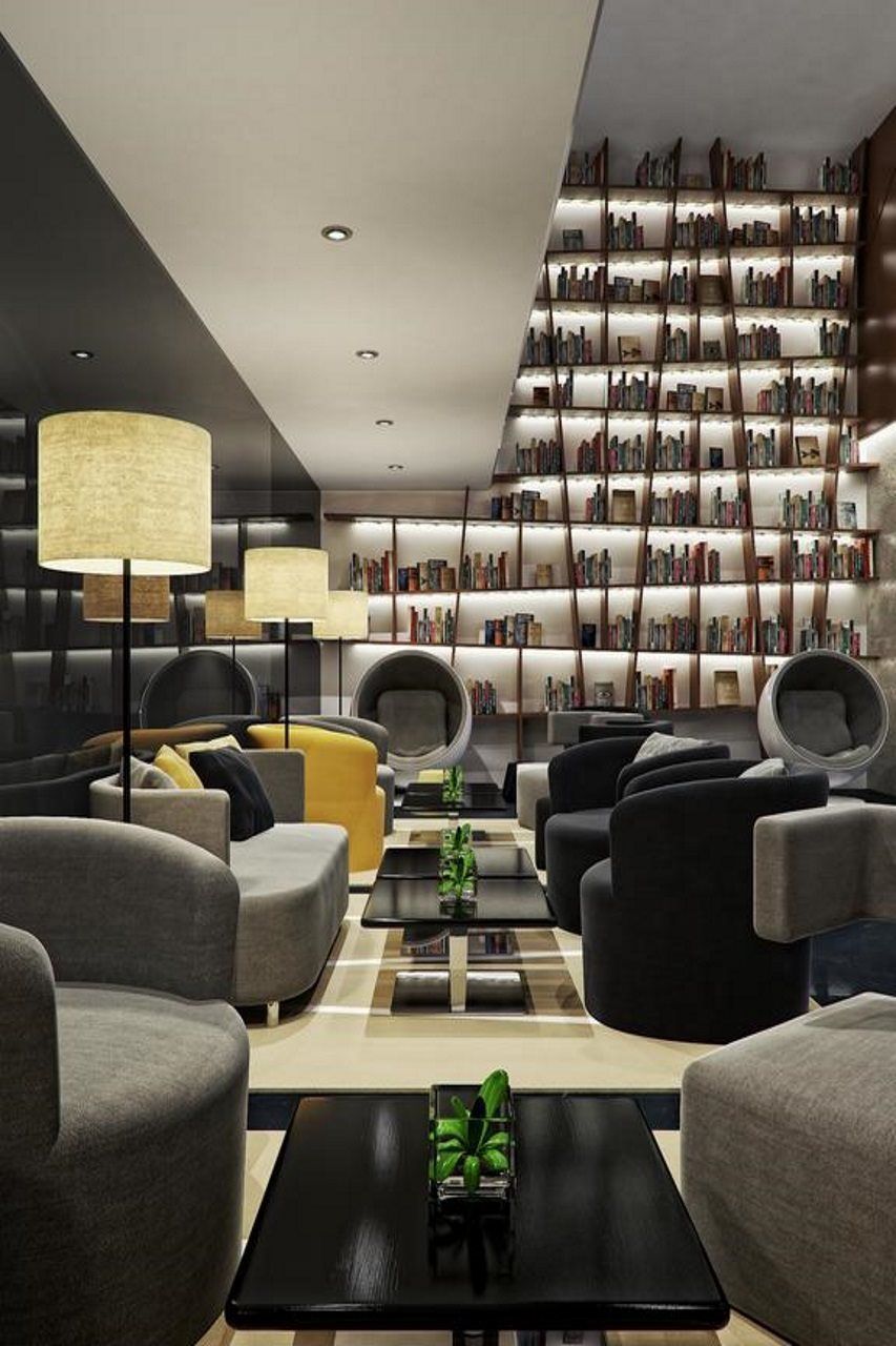 Hotel Tryp By Wyndham Dubai Esterno foto Interior design of the library